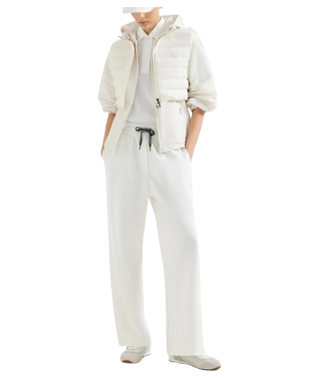 BRUNELLO CUCINELLI Белые хлопковые спортивные брюки и шорты, фото 2