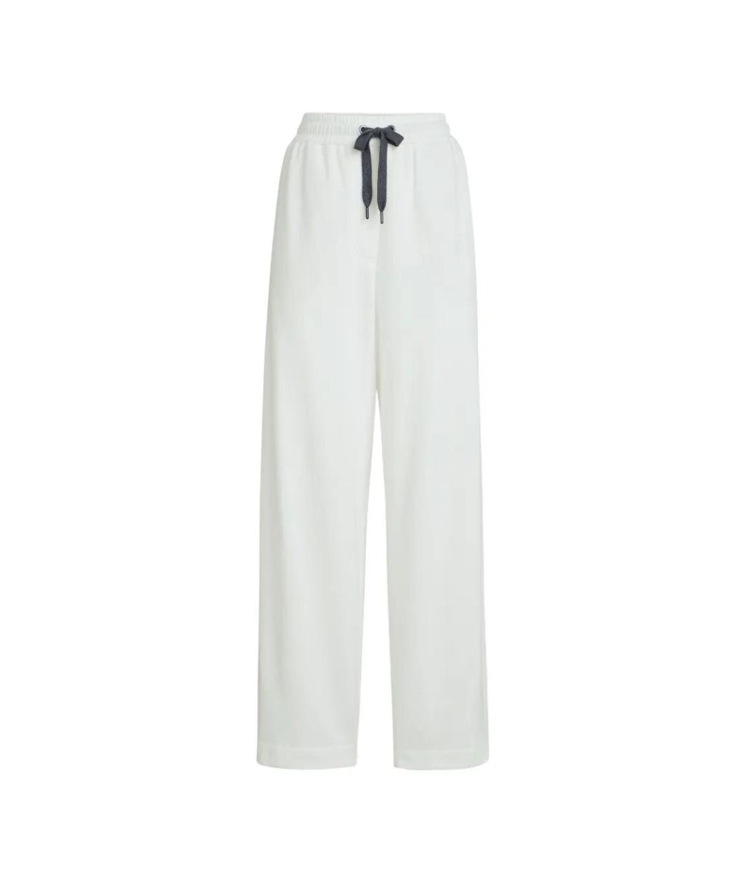 BRUNELLO CUCINELLI Белые хлопковые спортивные брюки и шорты, фото 1