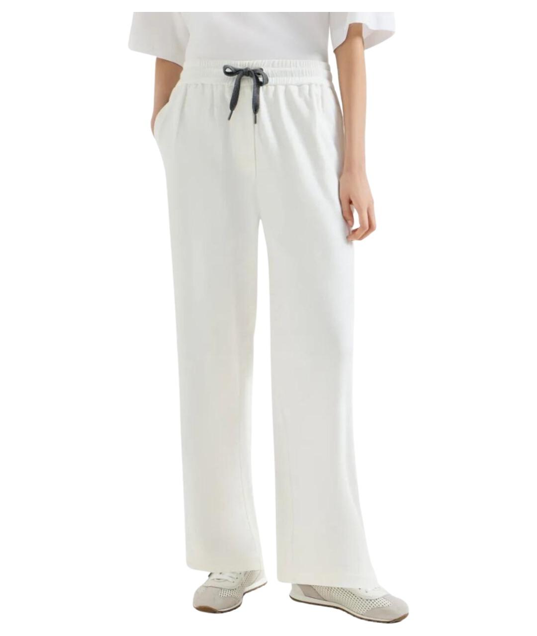 BRUNELLO CUCINELLI Белые хлопковые спортивные брюки и шорты, фото 5