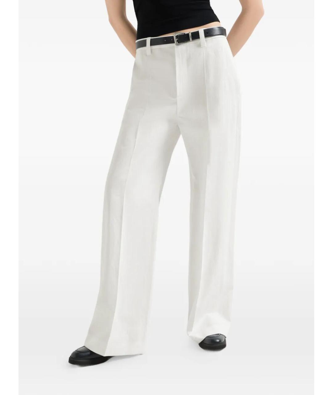 BRUNELLO CUCINELLI Бежевые хлопковые прямые брюки, фото 3