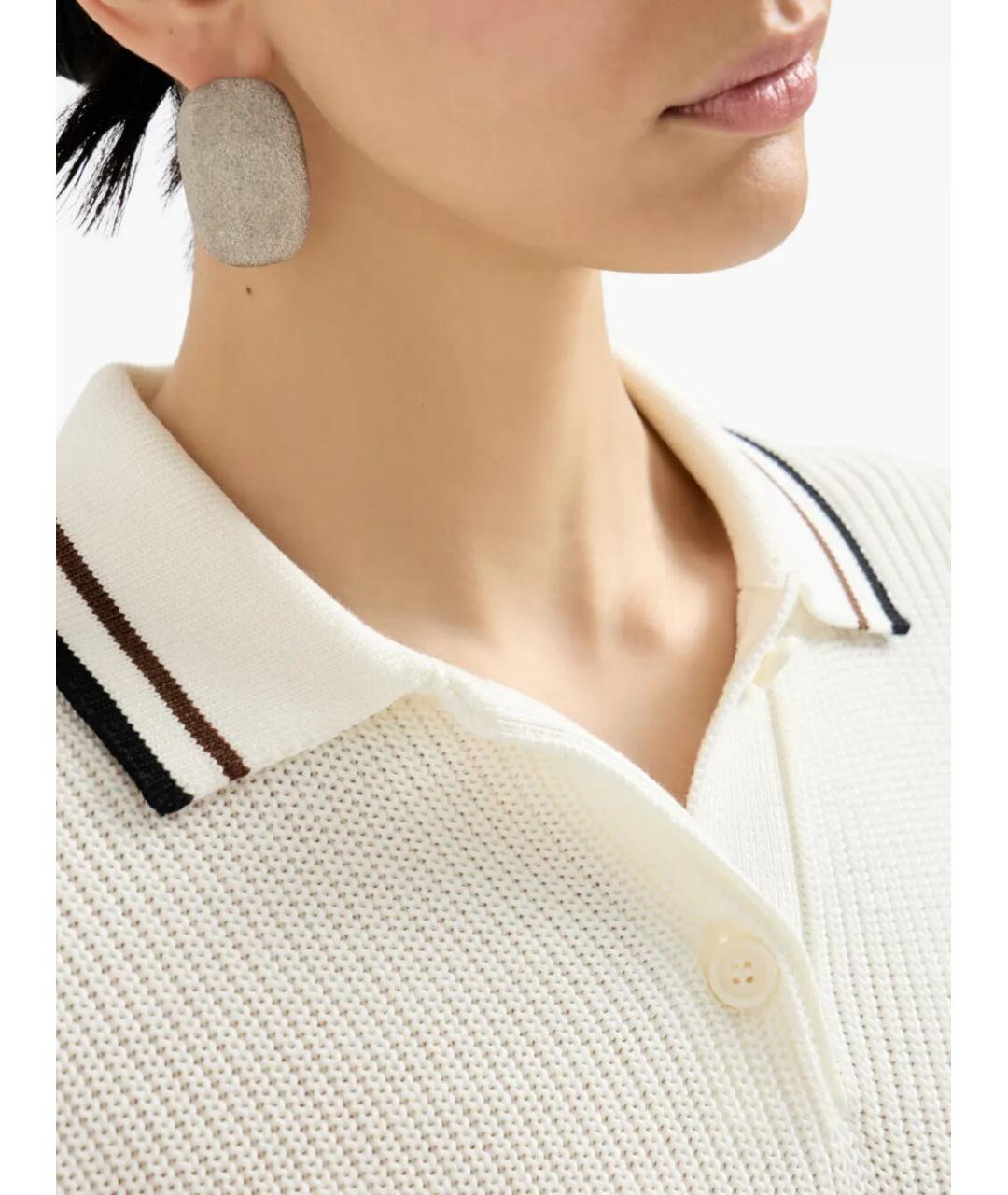 BRUNELLO CUCINELLI Белая хлопковая футболка, фото 6