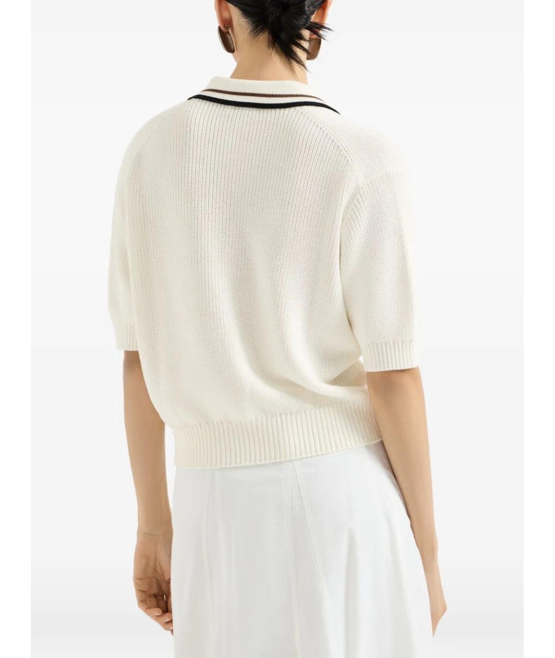 BRUNELLO CUCINELLI Белая хлопковая футболка, фото 3