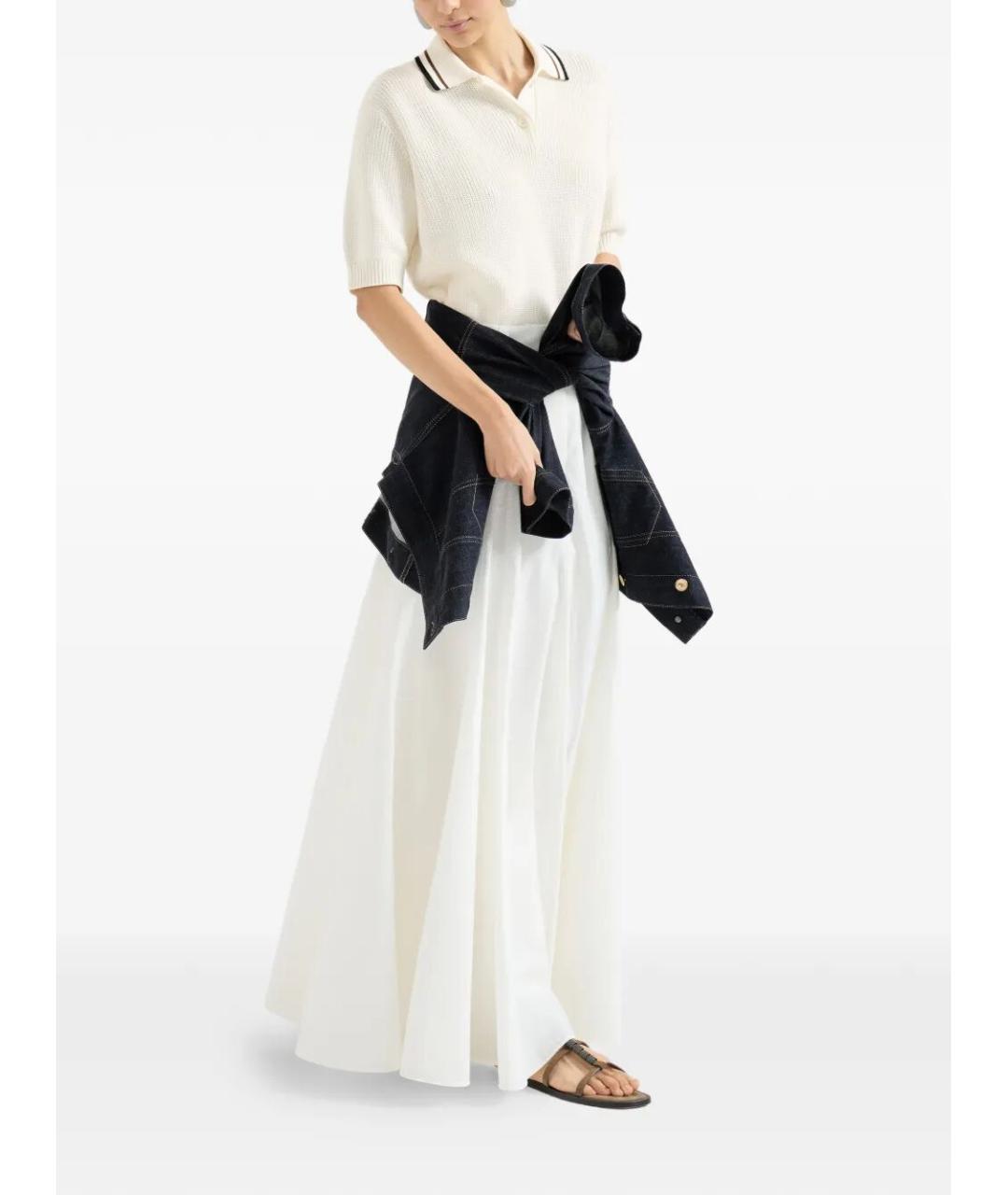 BRUNELLO CUCINELLI Белая хлопковая футболка, фото 2