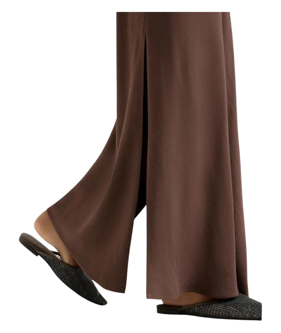 BRUNELLO CUCINELLI Коричневая вискозная юбка макси, фото 4