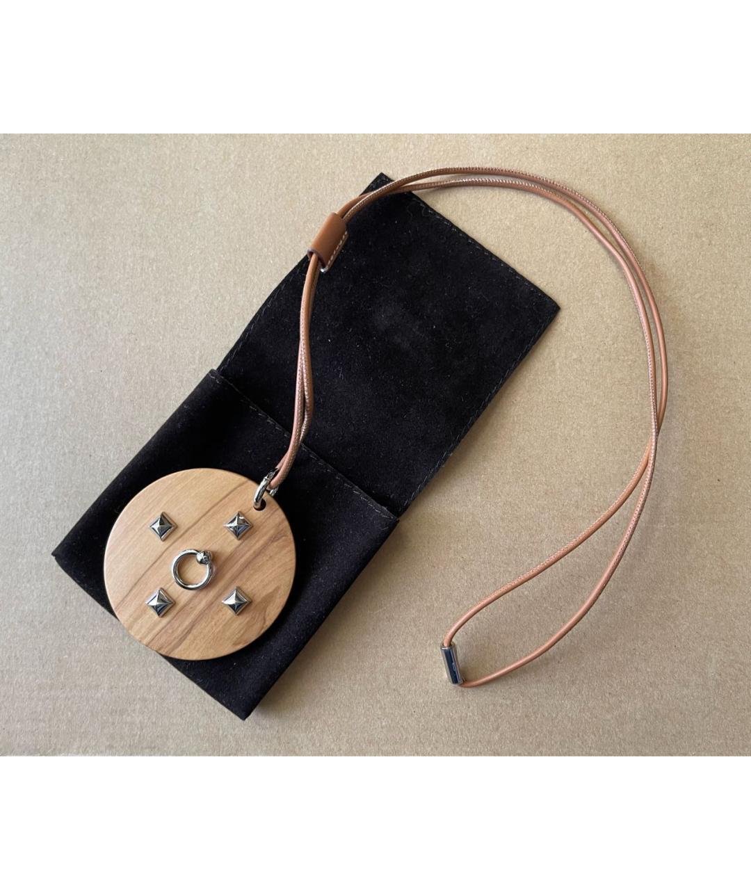 HERMES Коричневое кожаное колье, фото 7