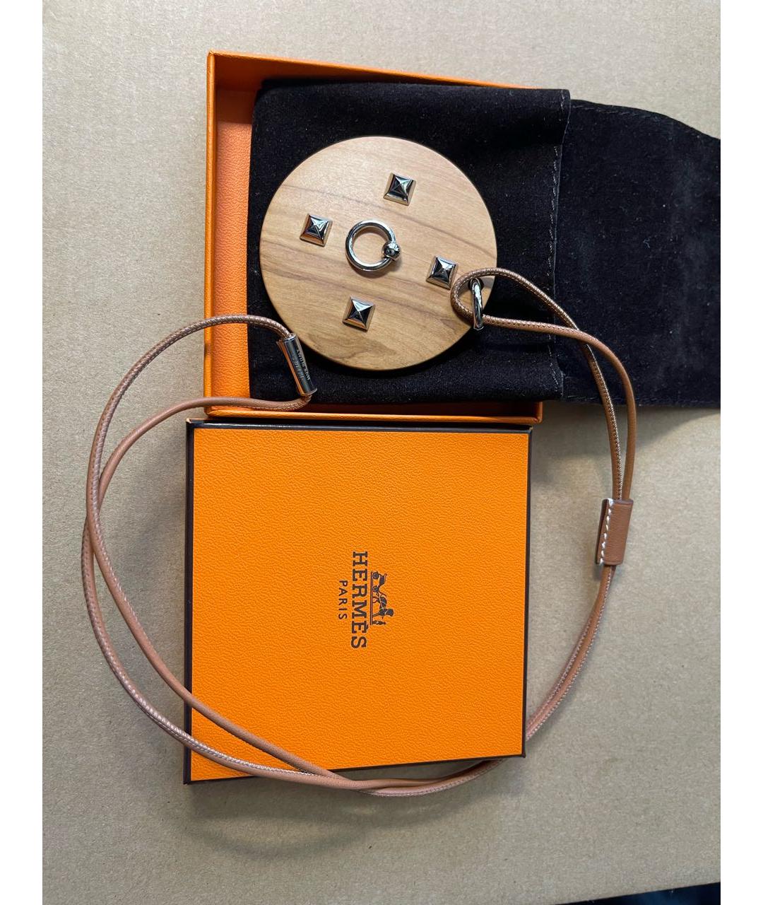 HERMES Коричневое кожаное колье, фото 5