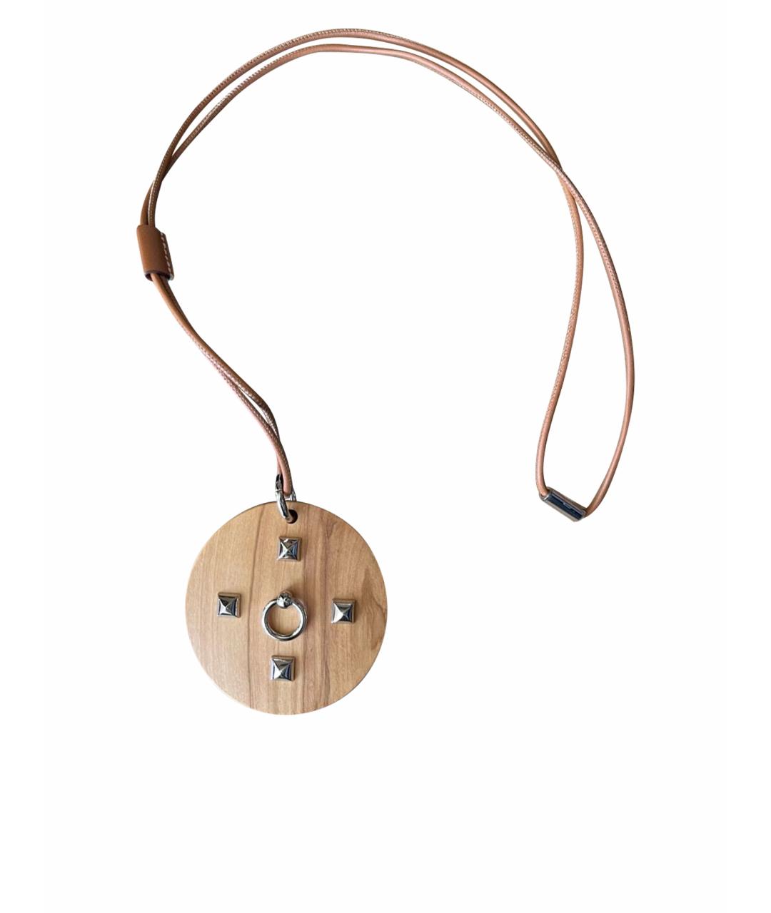 HERMES Коричневое кожаное колье, фото 1