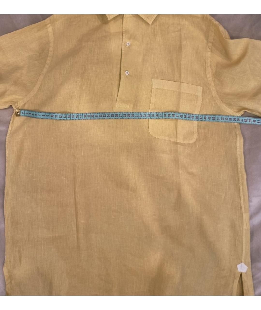 LORO PIANA Желтая льняная кэжуал рубашка, фото 7