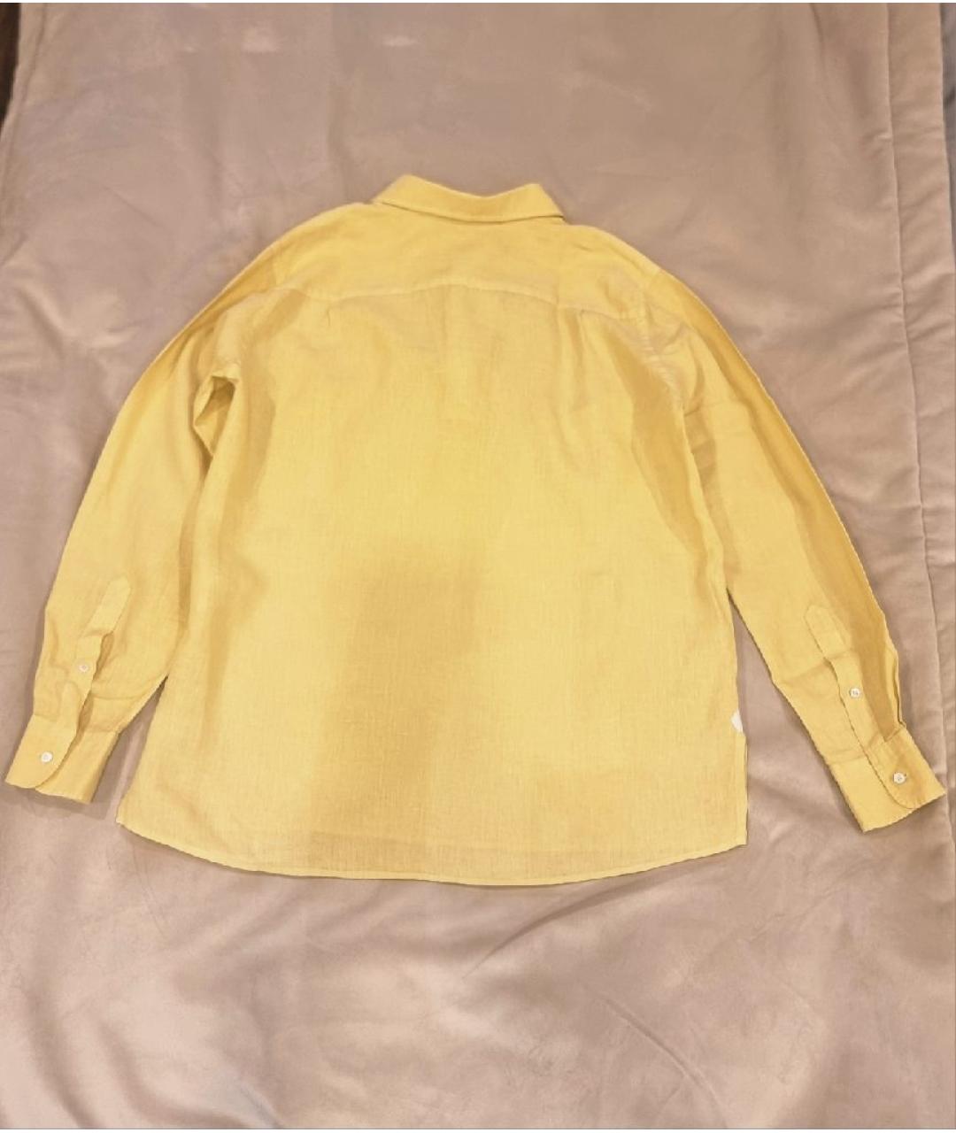 LORO PIANA Желтая льняная кэжуал рубашка, фото 2