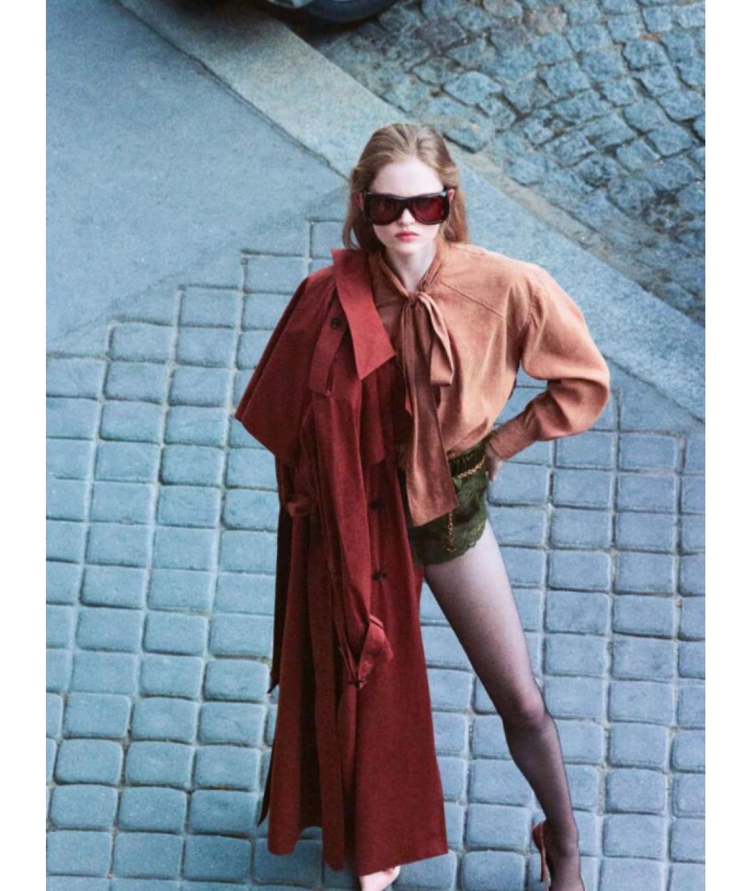 SAINT LAURENT Хаки шелковый комбинезон, фото 2