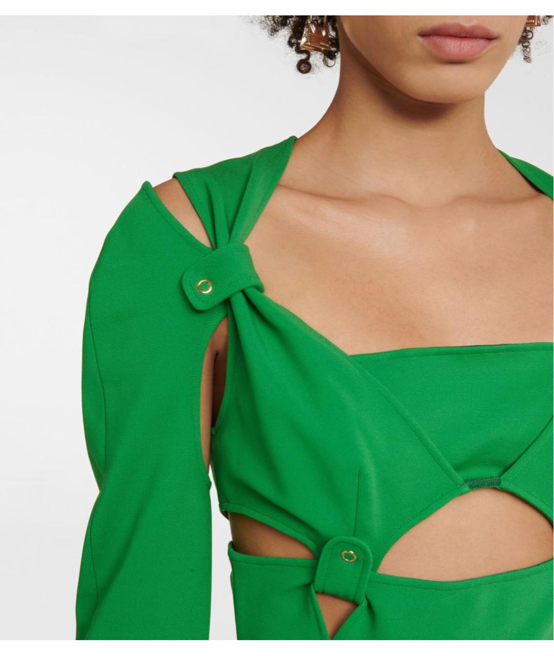 JACQUEMUS Зеленые коктейльное платье, фото 3