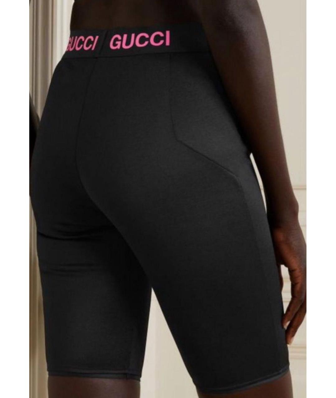 GUCCI Черные хлопко-эластановые леггинсы и велосипедки, фото 2