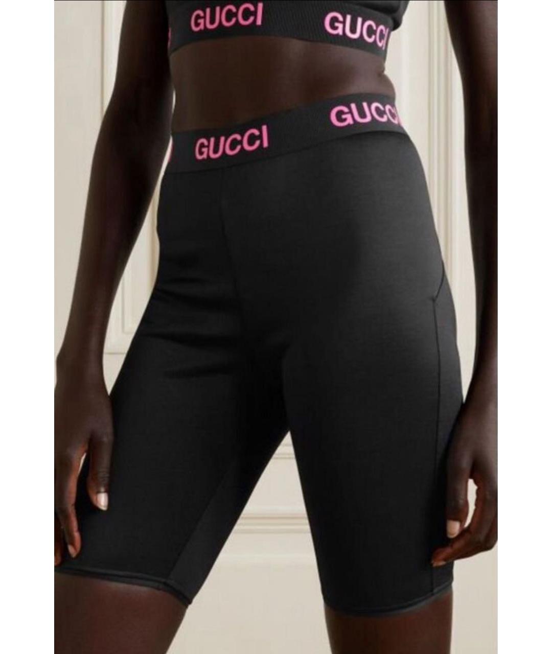 GUCCI Черные хлопко-эластановые леггинсы и велосипедки, фото 7
