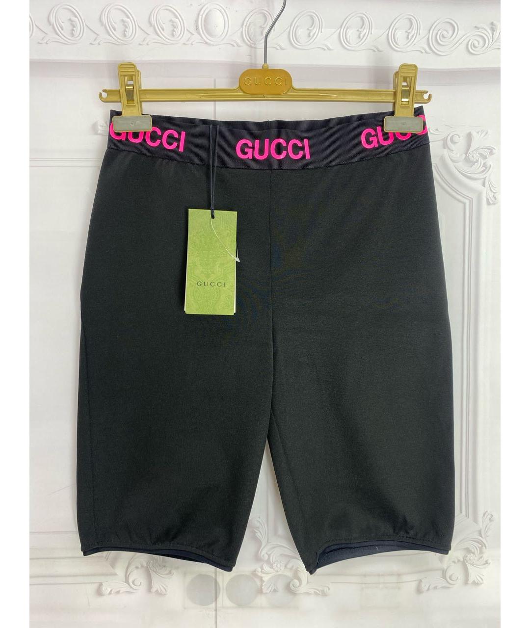 GUCCI Черные хлопко-эластановые леггинсы и велосипедки, фото 6