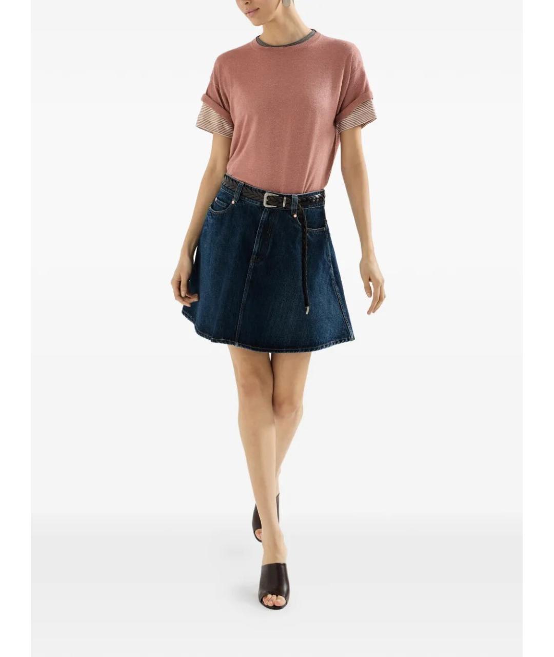 BRUNELLO CUCINELLI Розовая кашемировая футболка, фото 2