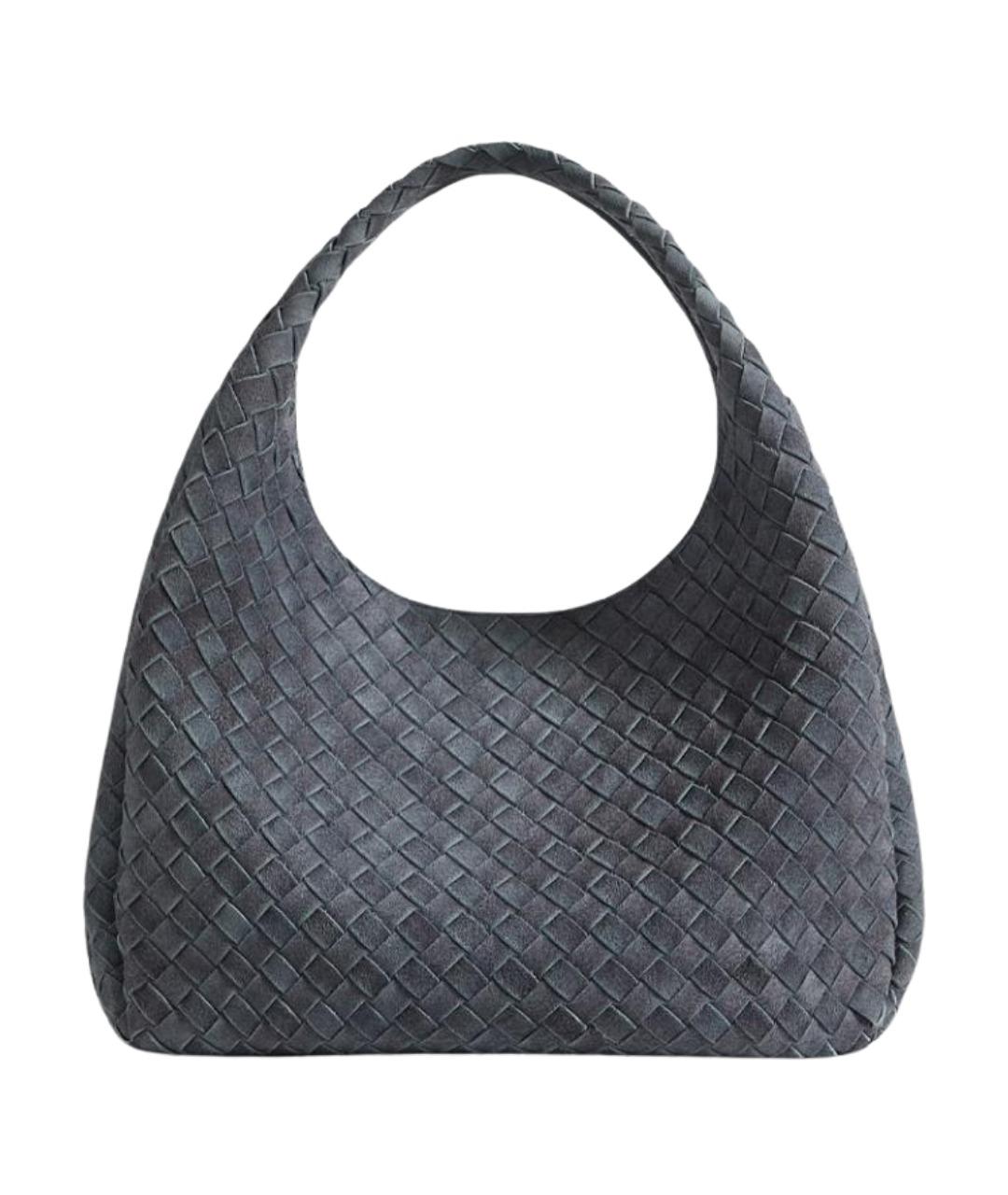 BOTTEGA VENETA Синяя замшевая сумка с короткими ручками, фото 1