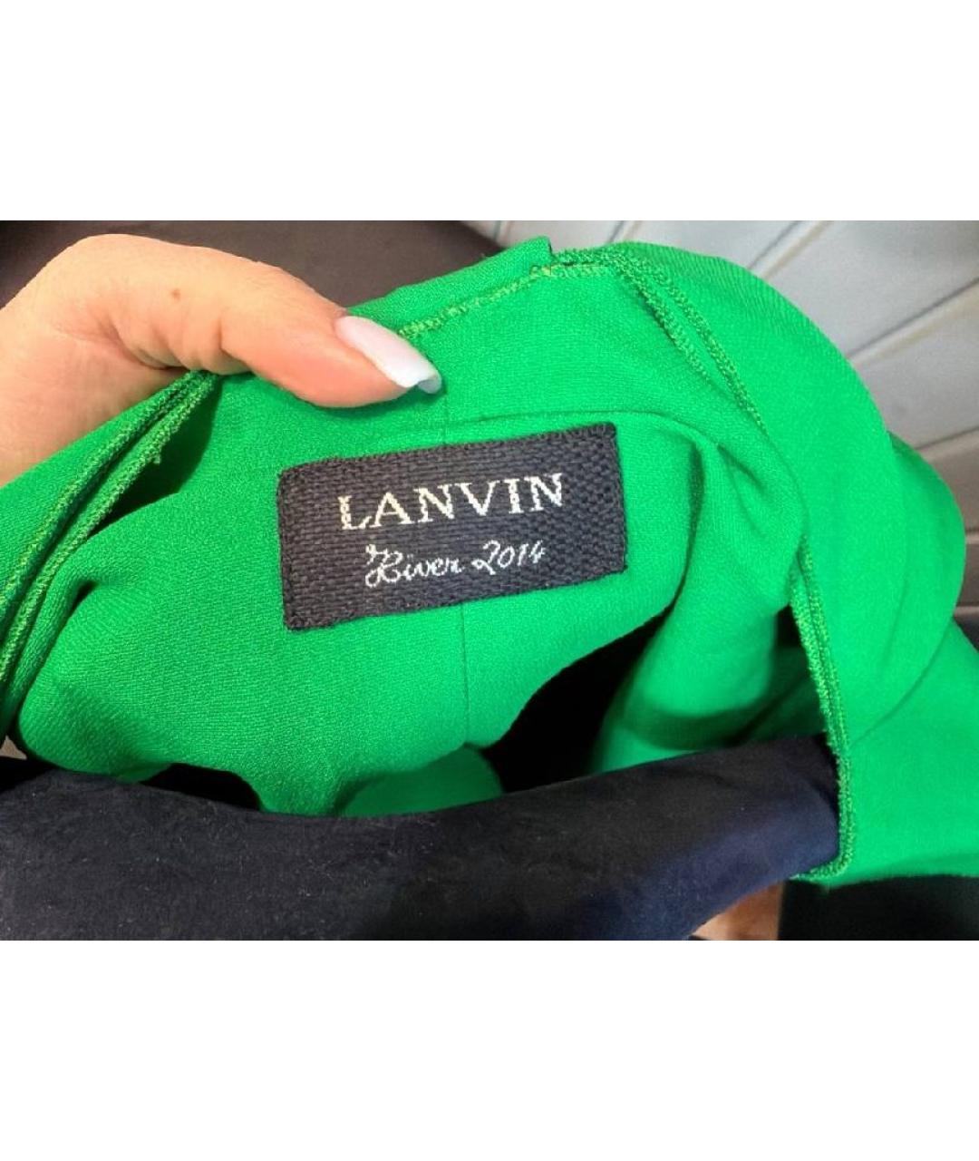 LANVIN Зеленые вискозное вечернее платье, фото 3