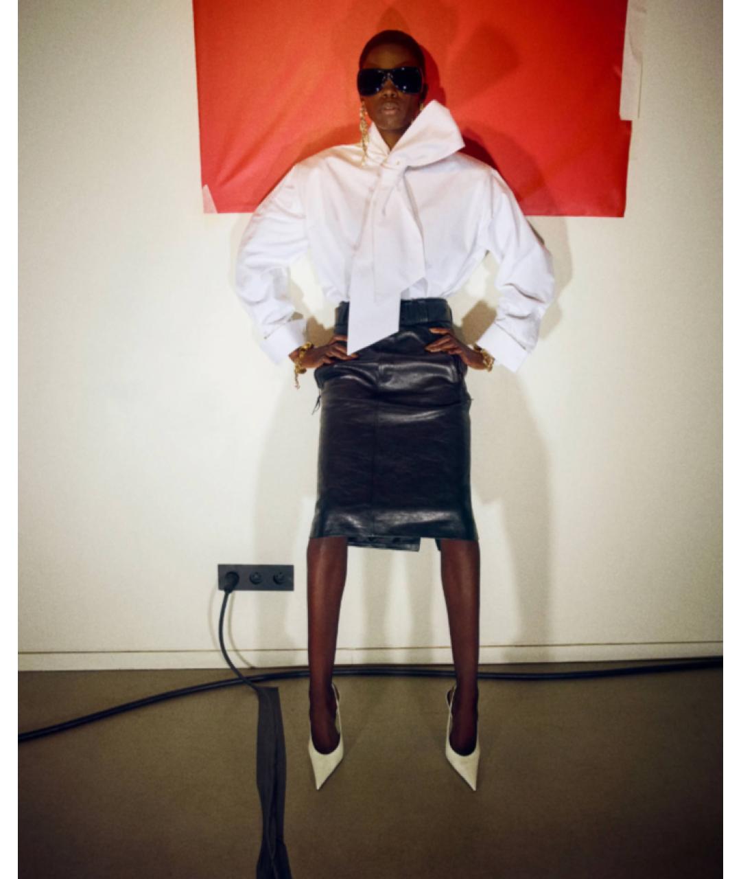 SAINT LAURENT Белая хлопковая блузы, фото 2