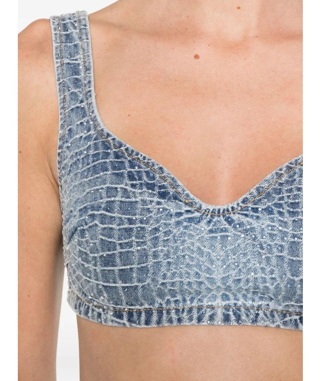 SELF-PORTRAIT Голубая хлопковая майка, фото 5