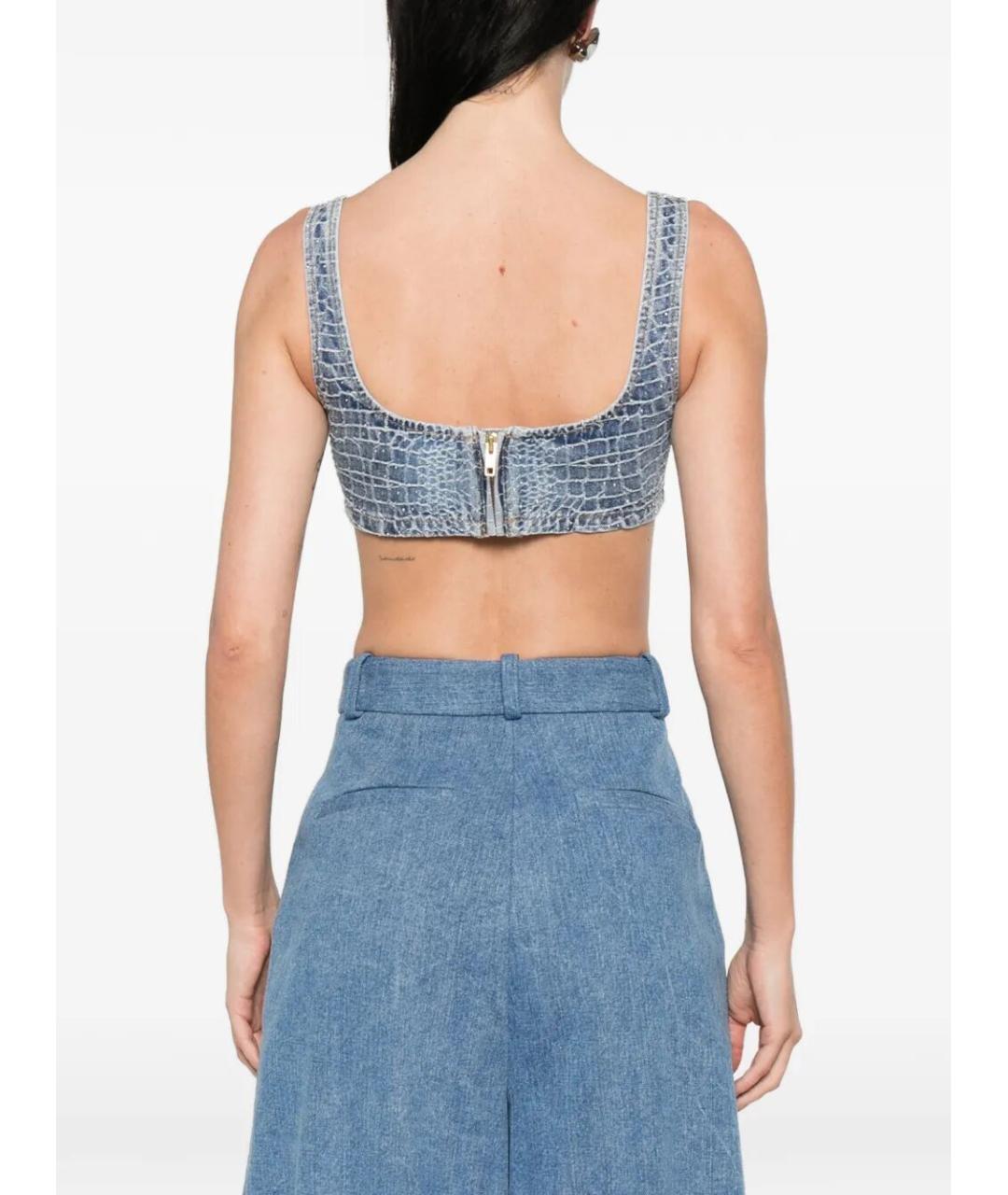 SELF-PORTRAIT Голубая хлопковая майка, фото 4