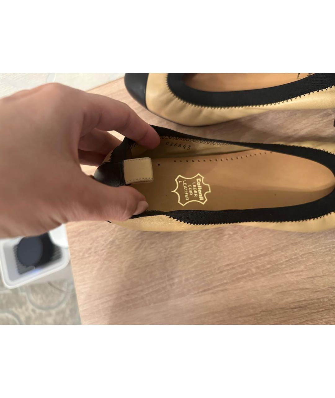 CHANEL Бежевые кожаные туфли, фото 5