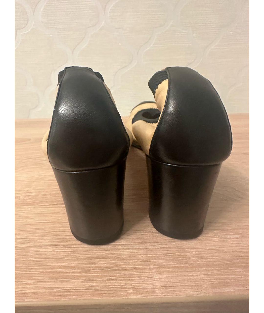 CHANEL Бежевые кожаные туфли, фото 4