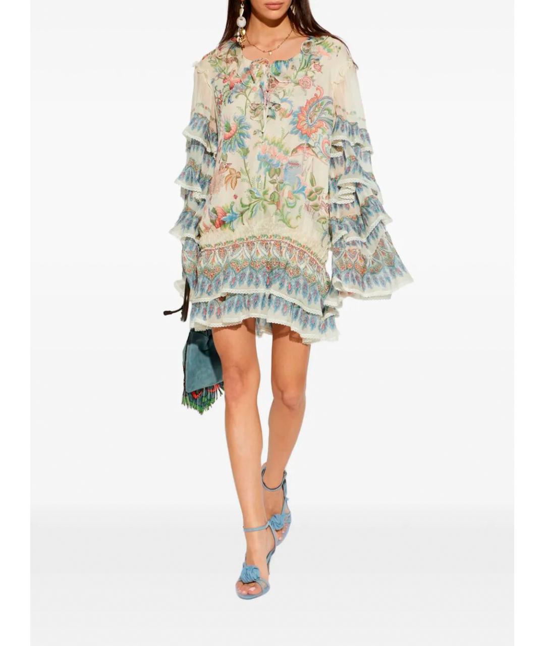 ETRO Мульти шелковое коктейльное платье, фото 2