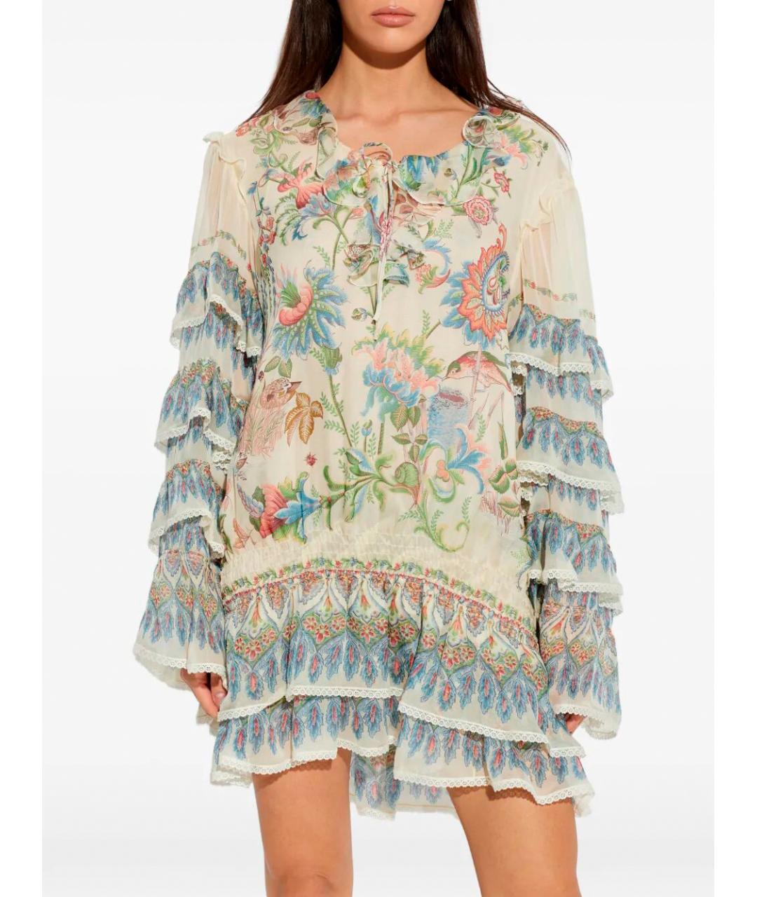 ETRO Мульти шелковое коктейльное платье, фото 3