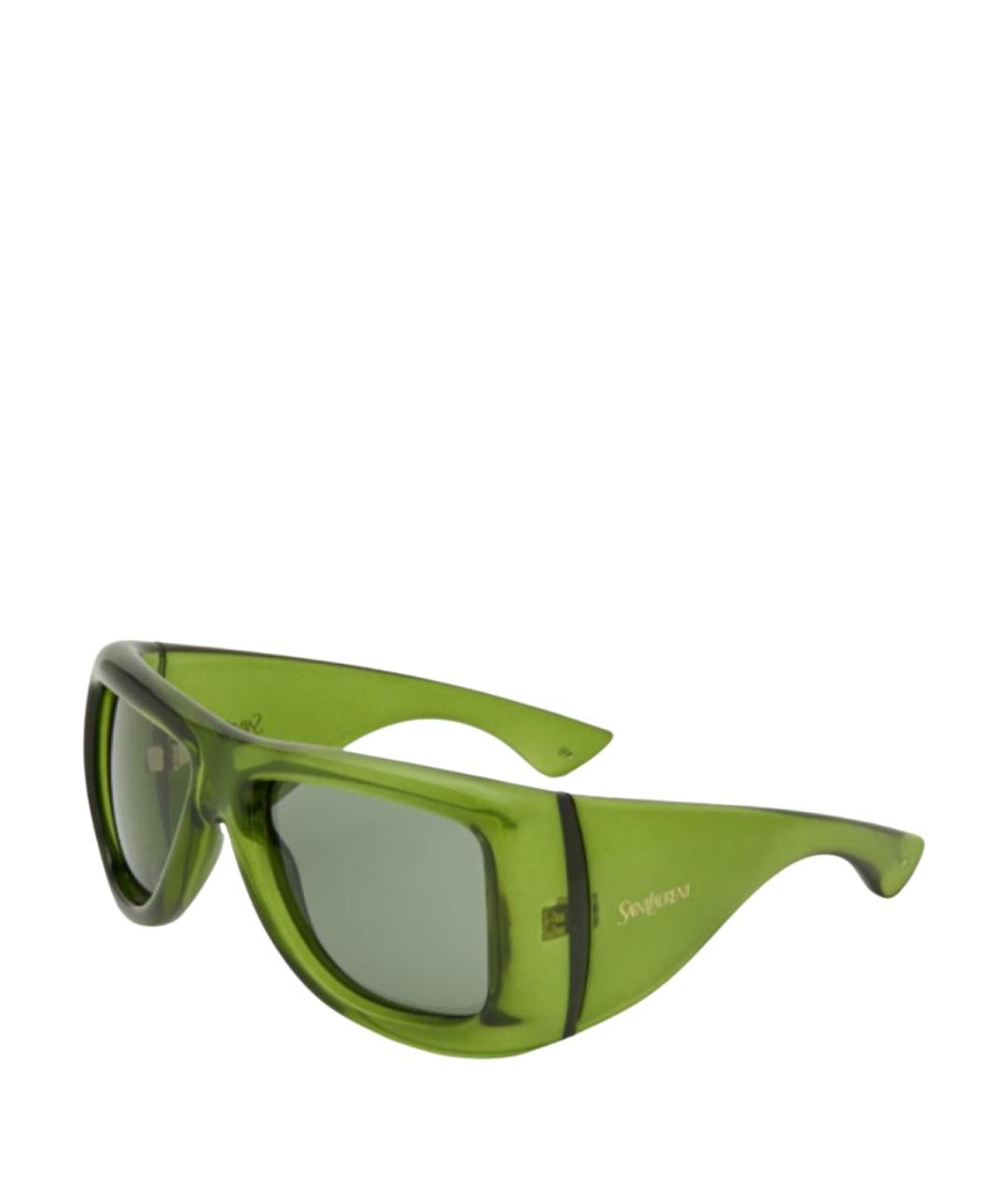 SAINT LAURENT Зеленые пластиковые солнцезащитные очки, фото 1
