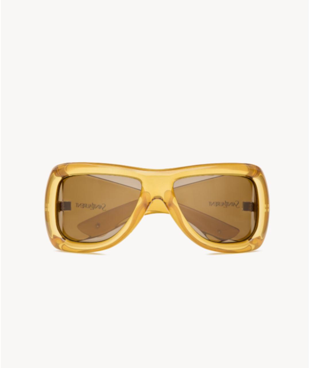 SAINT LAURENT Желтые пластиковые солнцезащитные очки, фото 3
