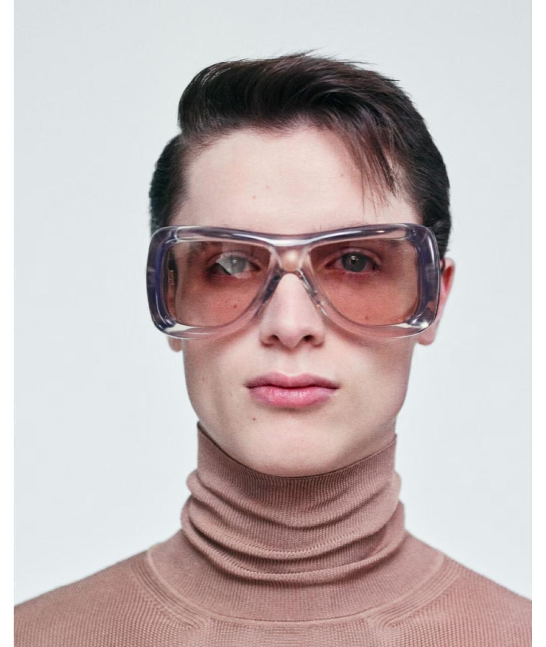 SAINT LAURENT Бежевые пластиковые солнцезащитные очки, фото 2