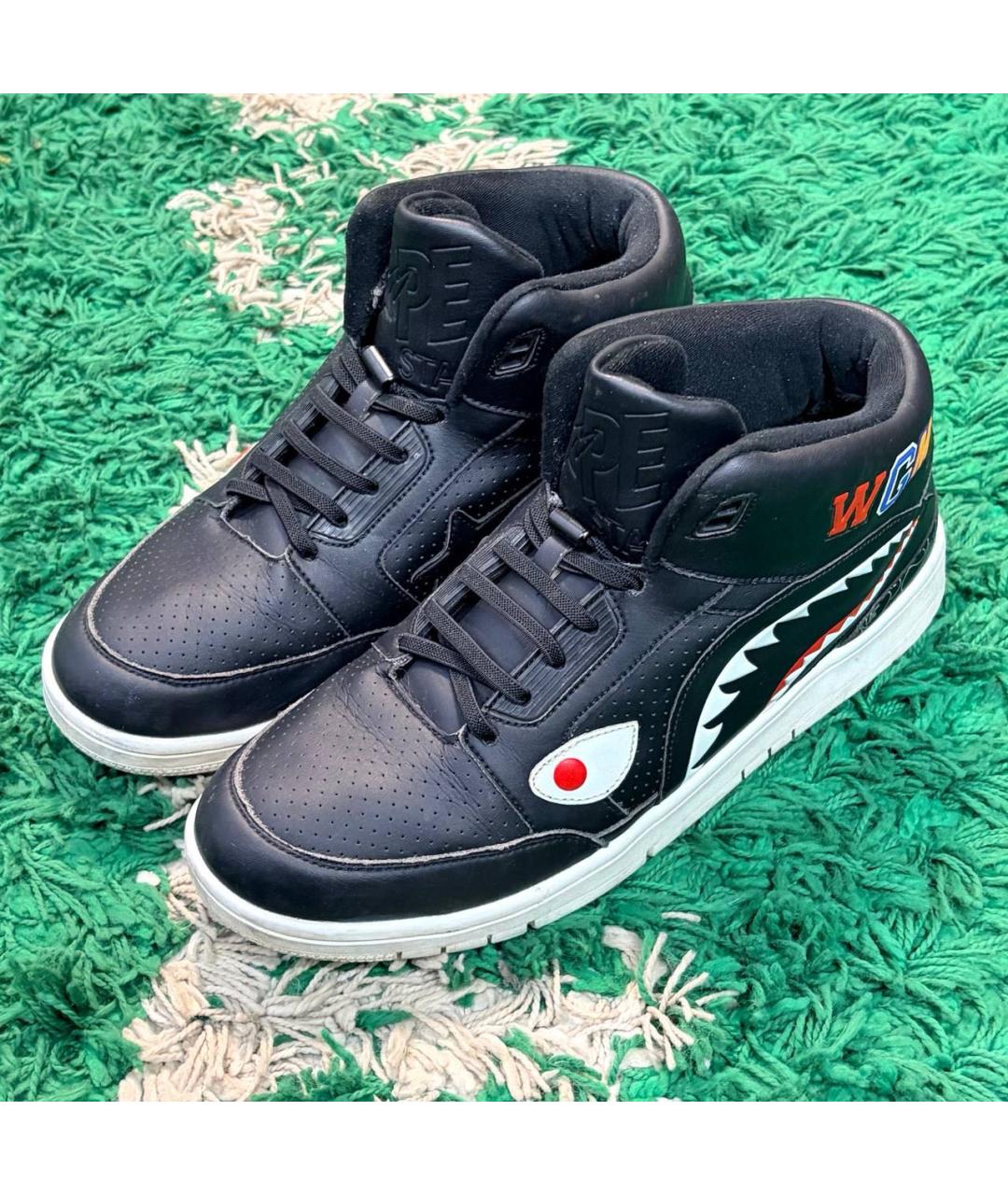 BAPE Черные кожаные высокие ботинки, фото 6