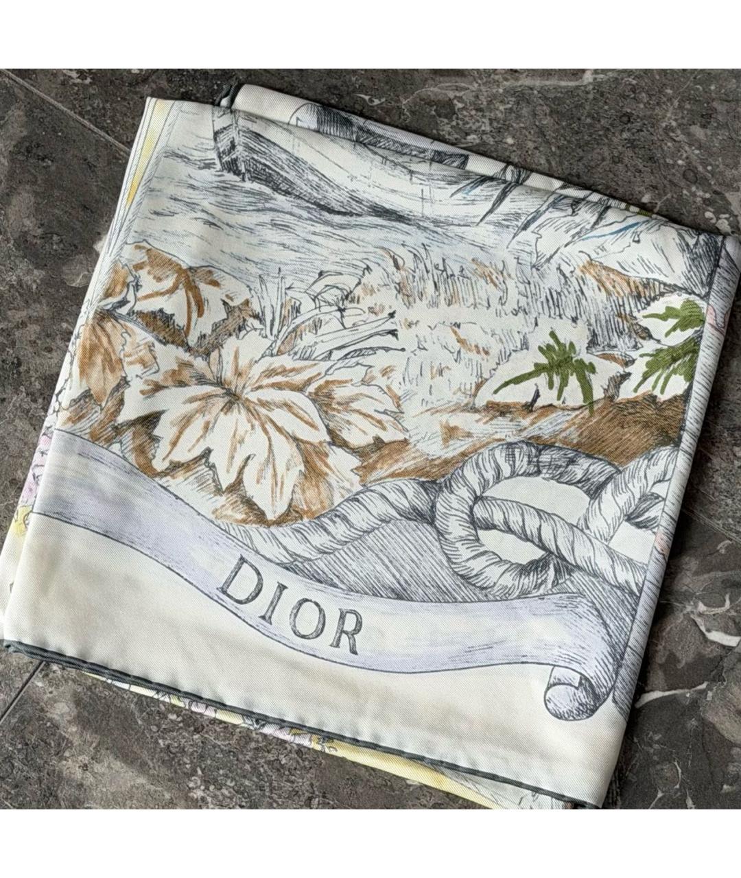 CHRISTIAN DIOR Мульти шелковый платок, фото 6