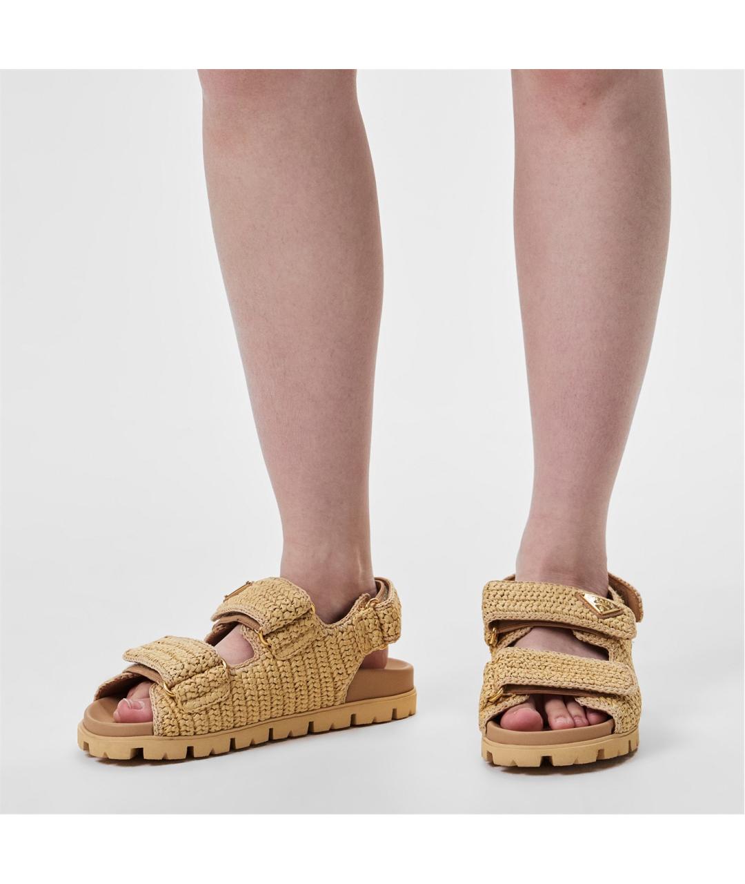 PRADA Бежевые сандалии, фото 6