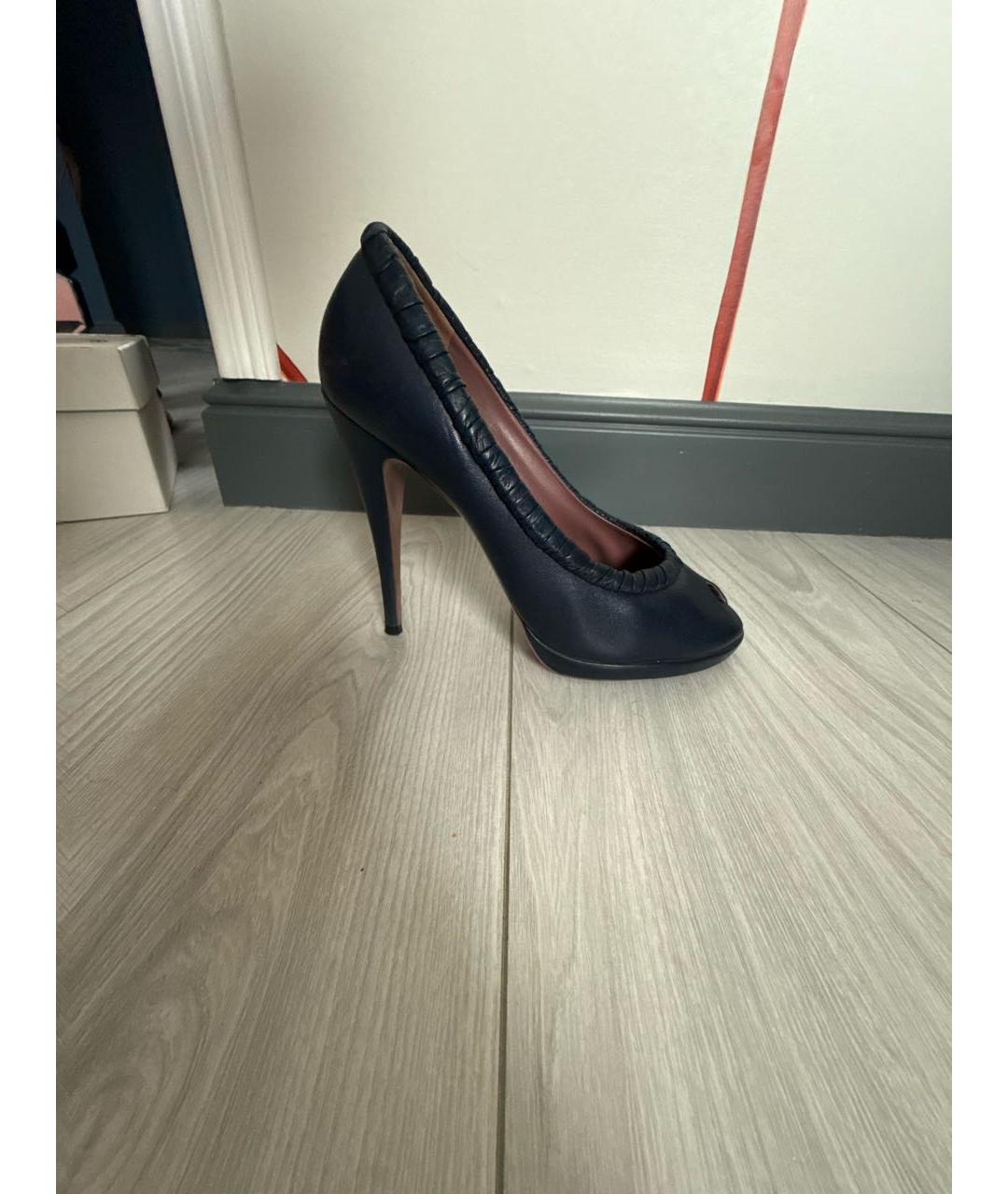 VICTOR AND ROLF Темно-синие кожаные туфли, фото 3