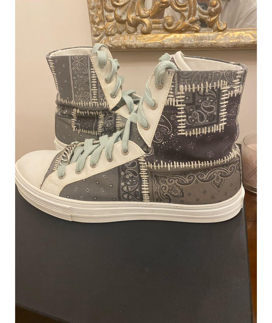 AMIRI Серые высокие кроссовки / кеды, фото 8