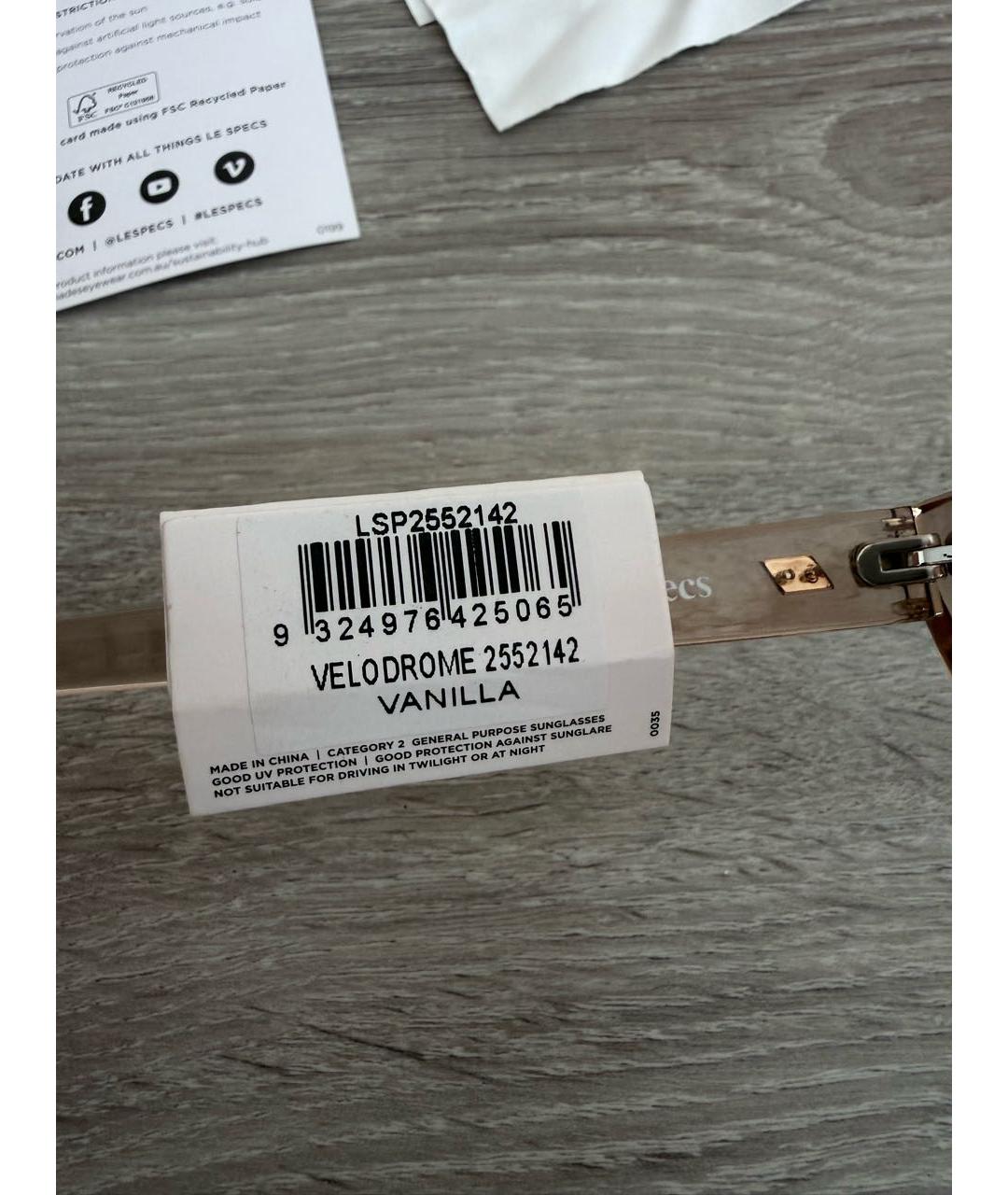 LE SPECS Коричневые пластиковые солнцезащитные очки, фото 5