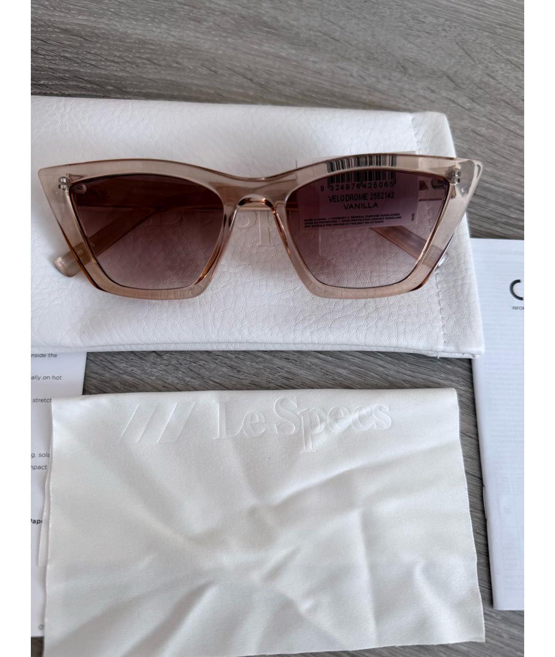 LE SPECS Коричневые пластиковые солнцезащитные очки, фото 4