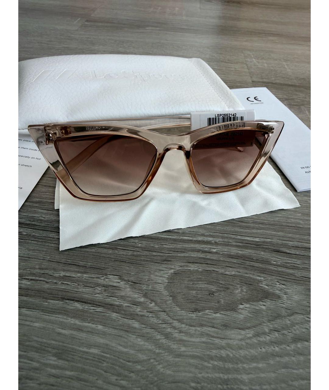 LE SPECS Коричневые пластиковые солнцезащитные очки, фото 7