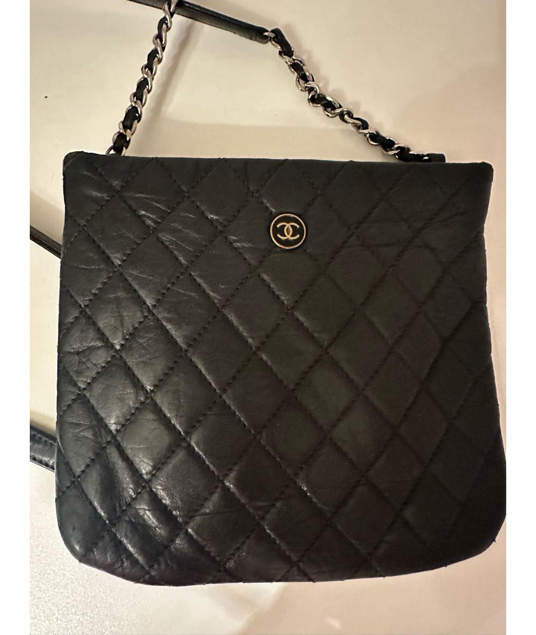 CHANEL Черная кожаная сумка через плечо, фото 2