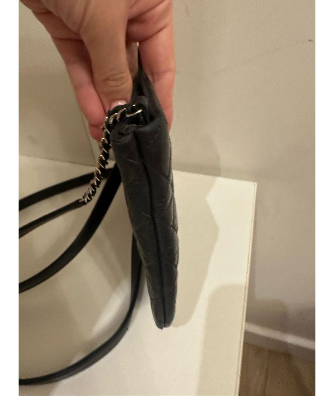 CHANEL Черная кожаная сумка через плечо, фото 6