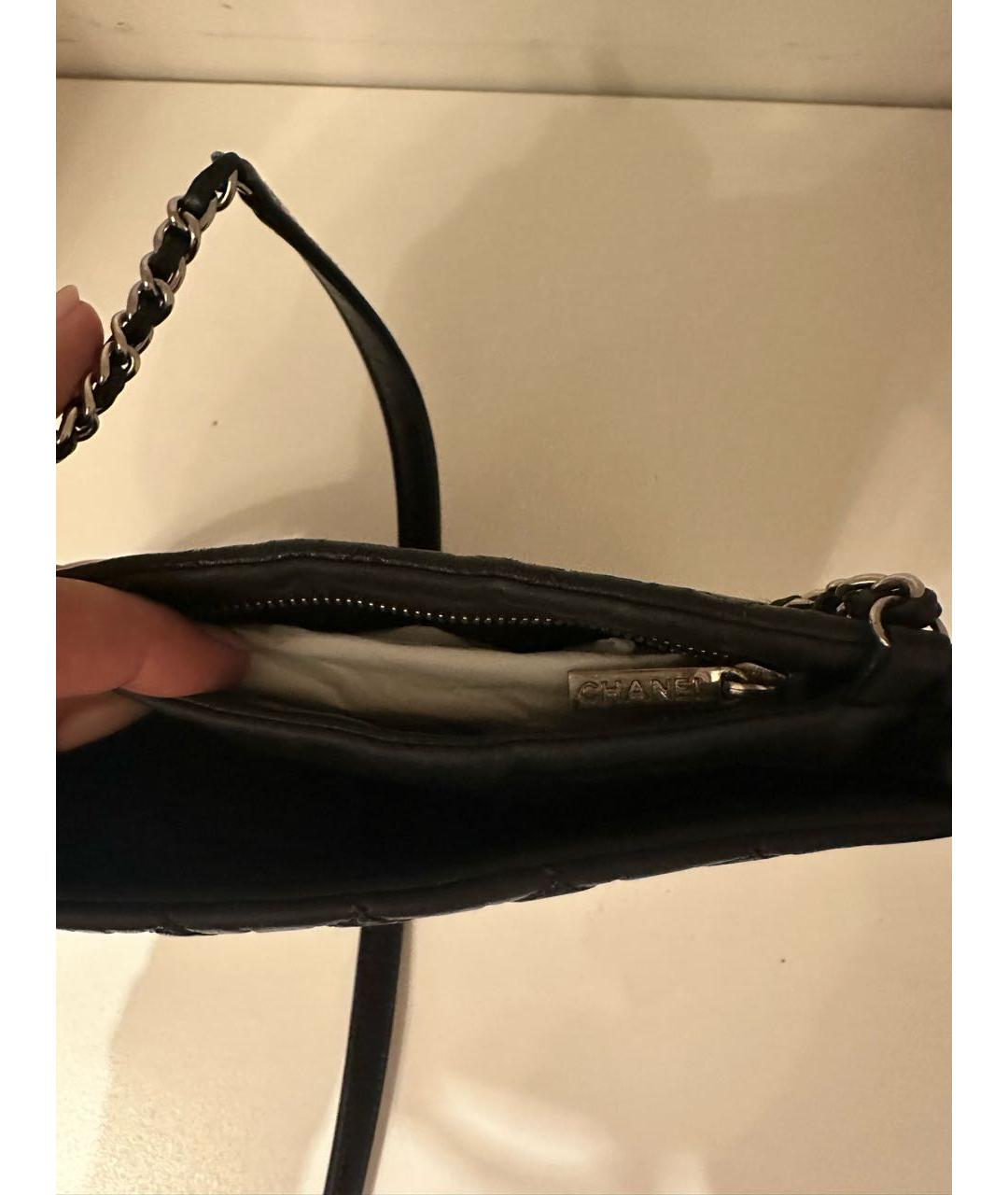 CHANEL Черная кожаная сумка через плечо, фото 4