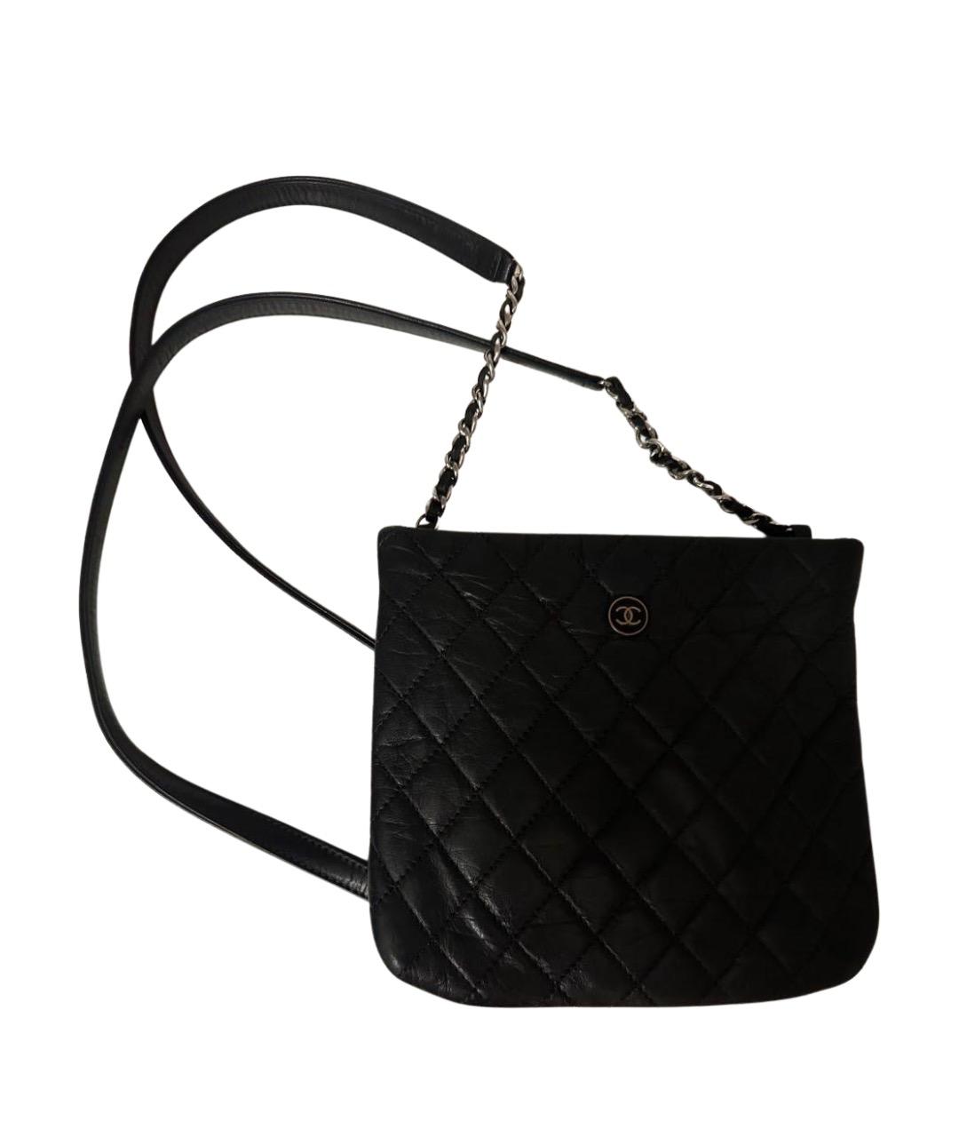 CHANEL Черная кожаная сумка через плечо, фото 1
