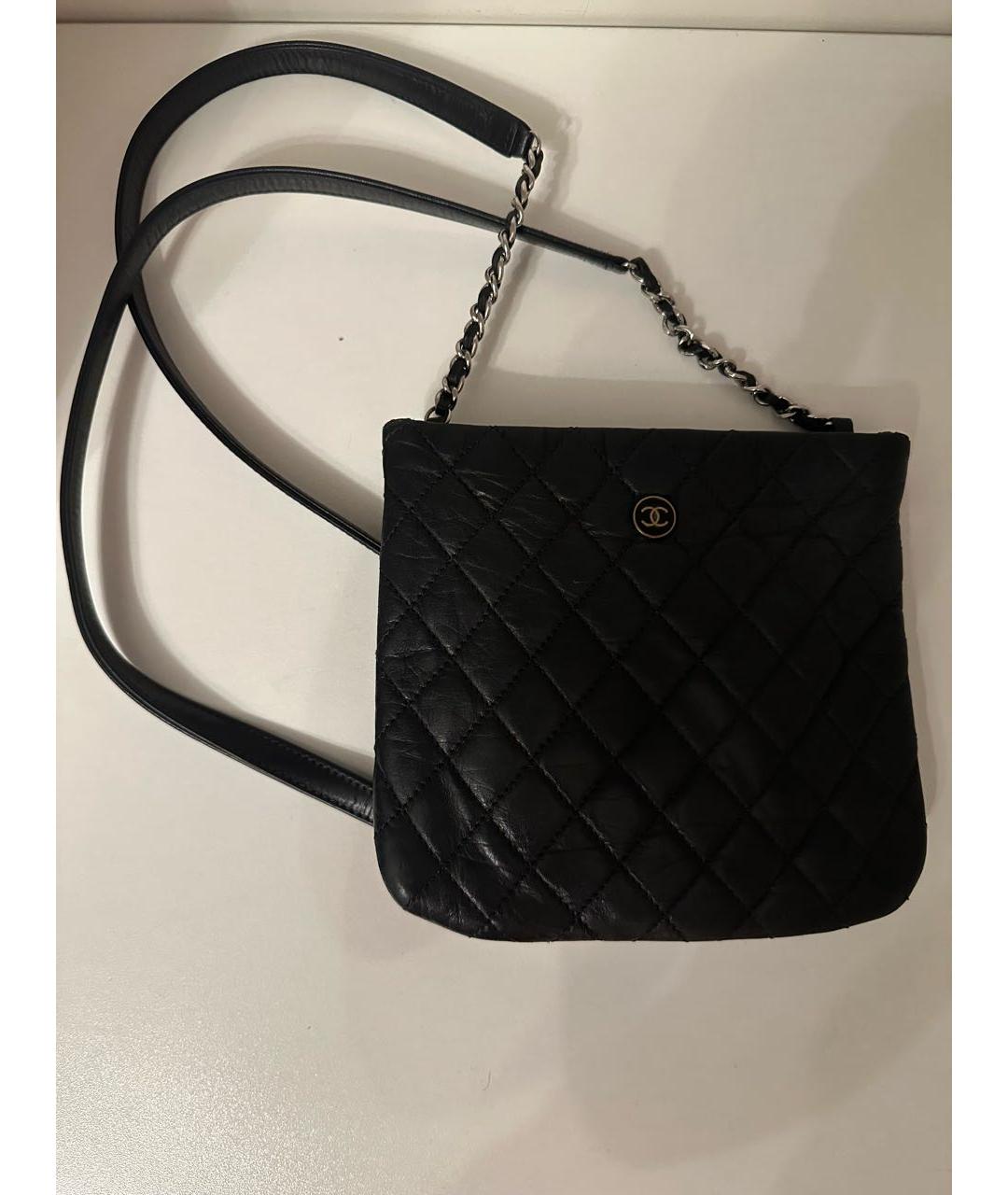 CHANEL Черная кожаная сумка через плечо, фото 9