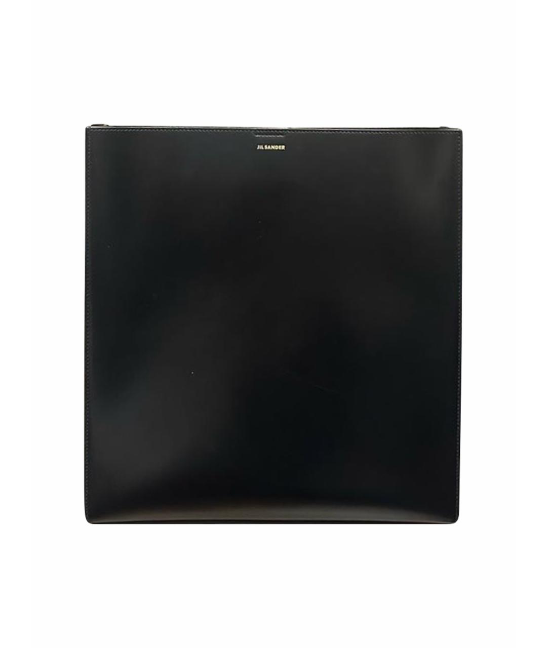 JIL SANDER Черная кожаная сумка через плечо, фото 1