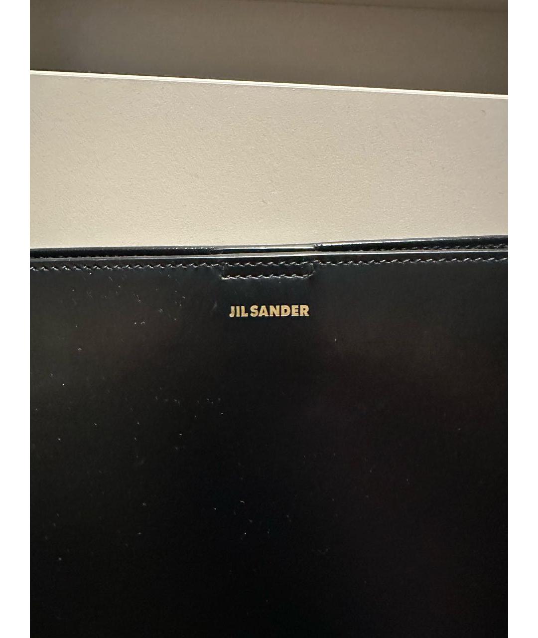 JIL SANDER Черная кожаная сумка через плечо, фото 2