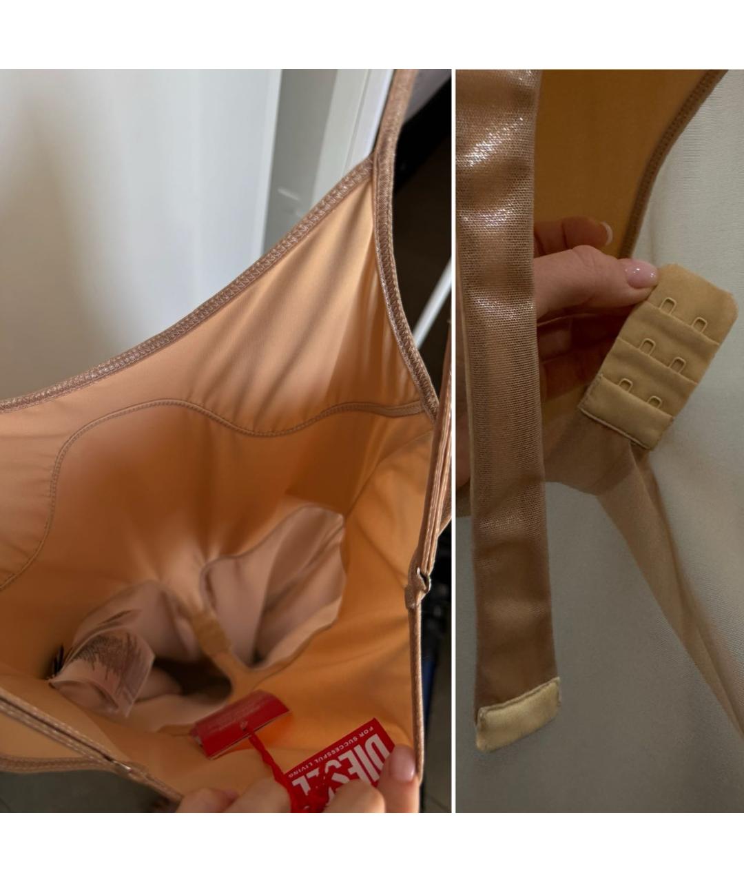 DIESEL Бежевое полиамидовое вечернее платье, фото 7