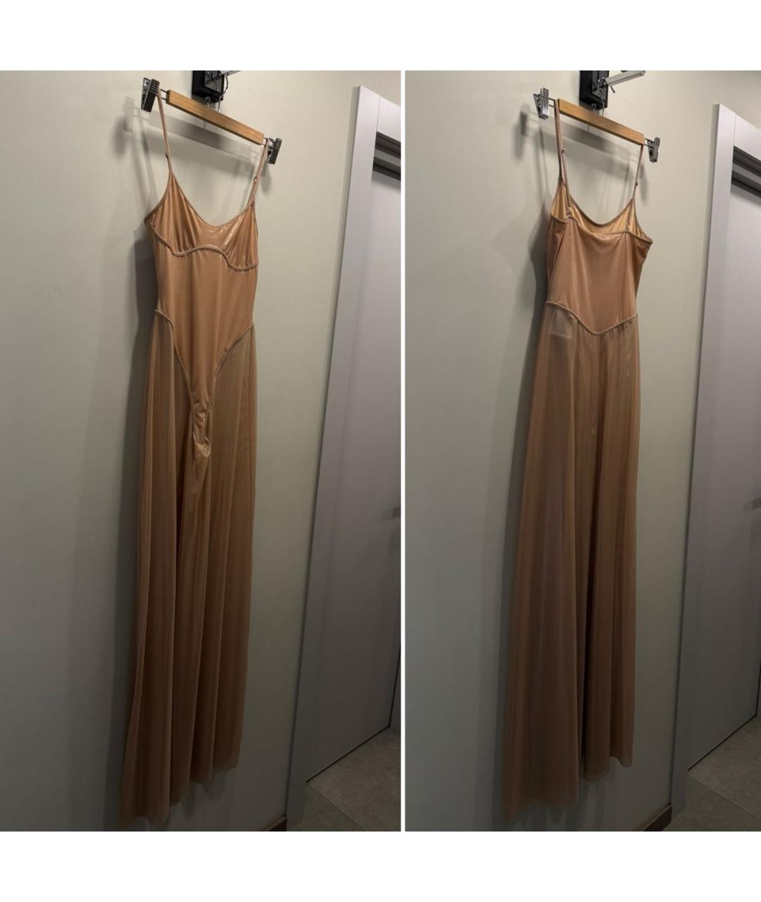DIESEL Бежевое полиамидовое вечернее платье, фото 6