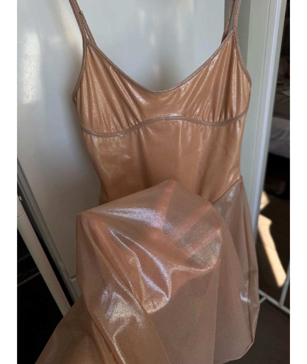 DIESEL Бежевое полиамидовое вечернее платье, фото 4