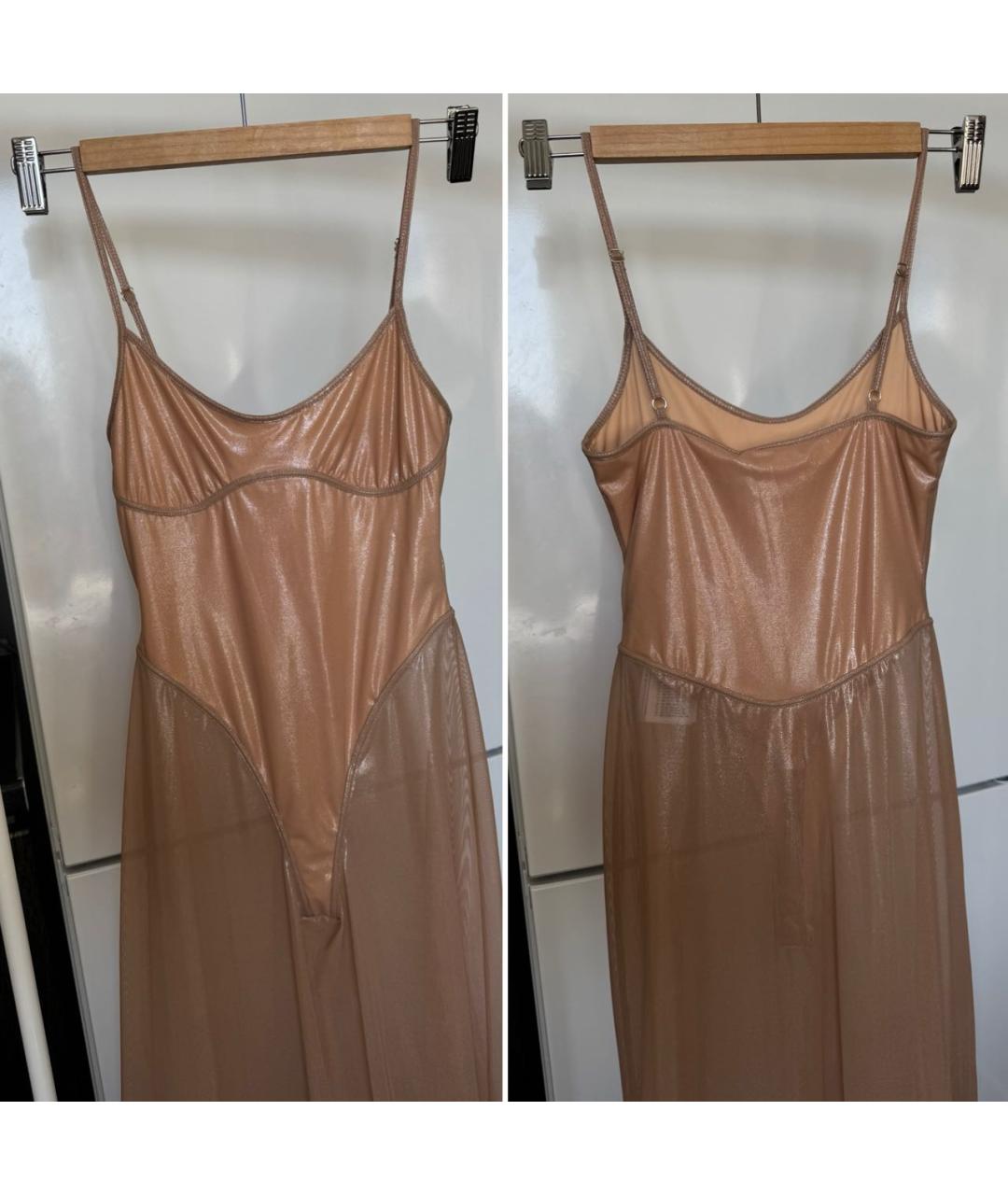 DIESEL Бежевое полиамидовое вечернее платье, фото 3